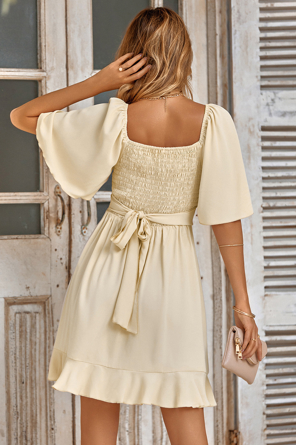 Soline | Robe portefeuille courte à volants