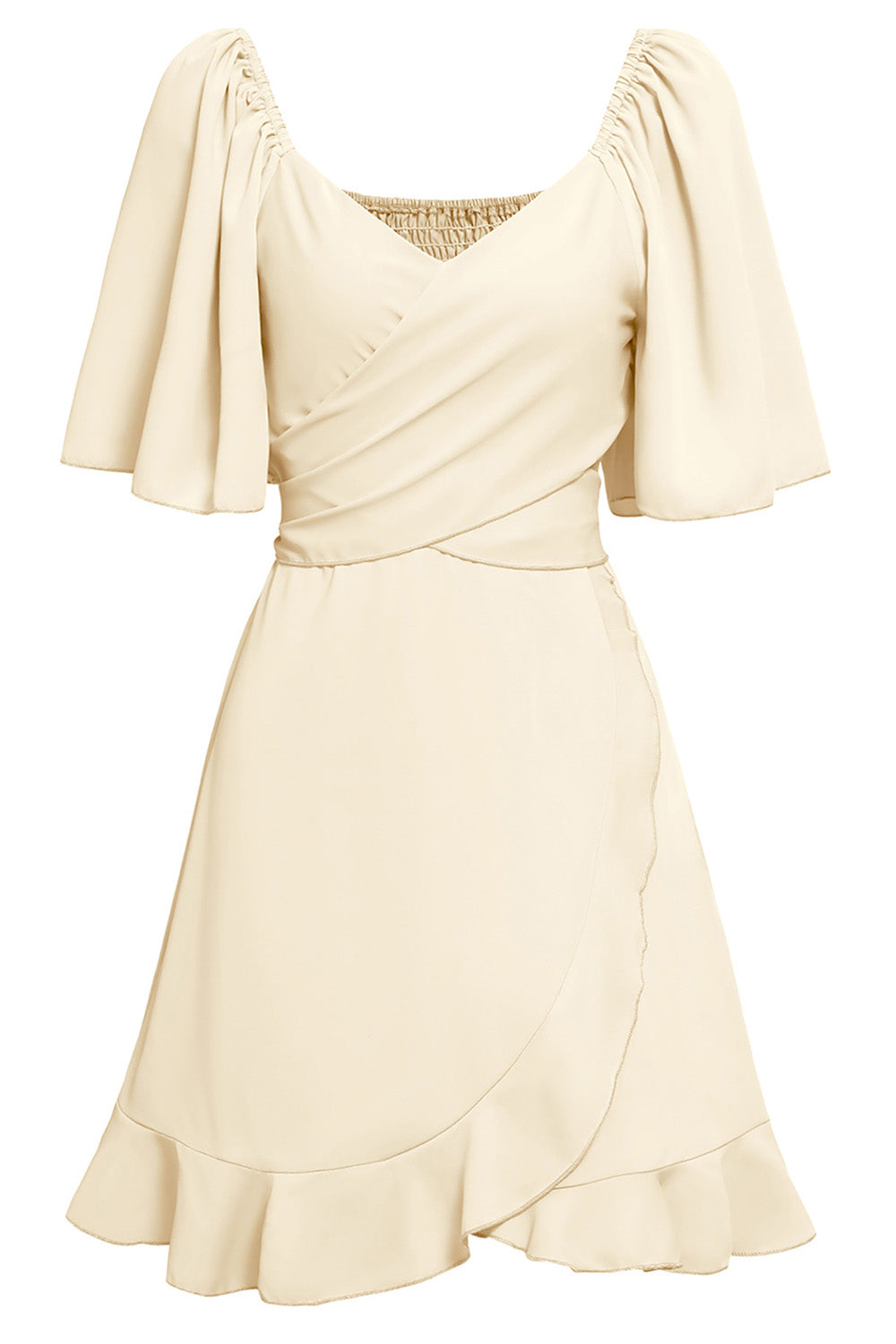 Soline | Robe portefeuille courte à volants